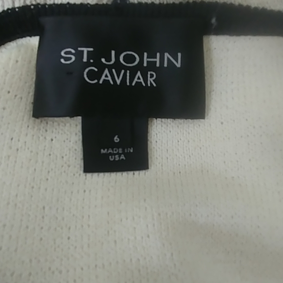 COPY - St. John white button down cardigan Black Trim 6 - Picture 5 of 5